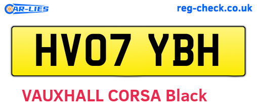 HV07YBH are the vehicle registration plates.