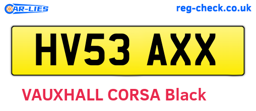 HV53AXX are the vehicle registration plates.