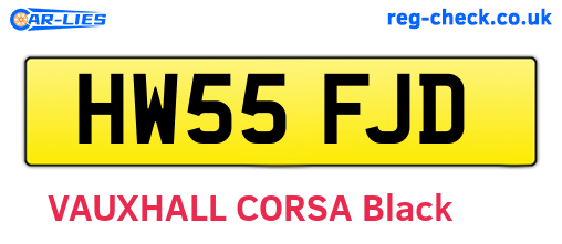 HW55FJD are the vehicle registration plates.