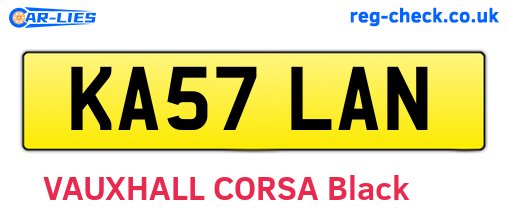 KA57LAN are the vehicle registration plates.