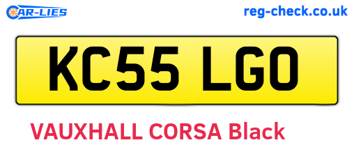 KC55LGO are the vehicle registration plates.