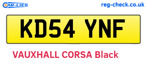 KD54YNF are the vehicle registration plates.