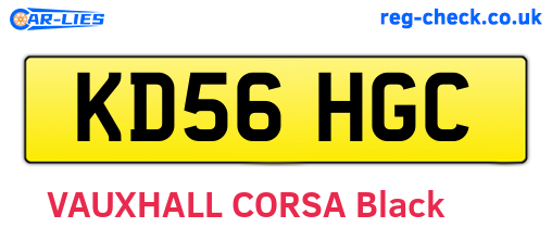KD56HGC are the vehicle registration plates.