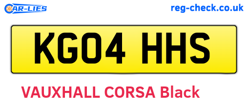 KG04HHS are the vehicle registration plates.