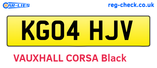 KG04HJV are the vehicle registration plates.