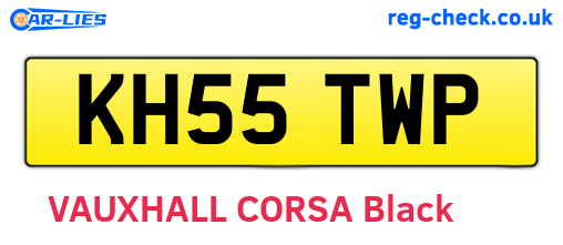 KH55TWP are the vehicle registration plates.