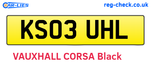 KS03UHL are the vehicle registration plates.
