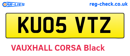 KU05VTZ are the vehicle registration plates.