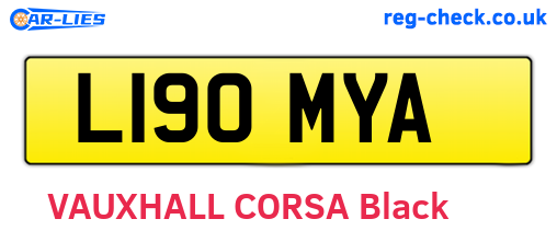 L190MYA are the vehicle registration plates.