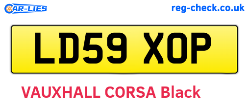 LD59XOP are the vehicle registration plates.