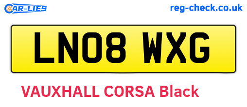 LN08WXG are the vehicle registration plates.