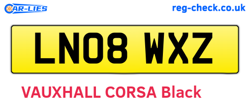 LN08WXZ are the vehicle registration plates.