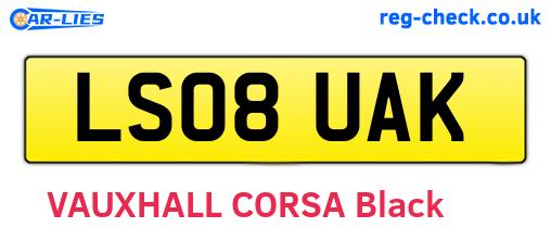 LS08UAK are the vehicle registration plates.