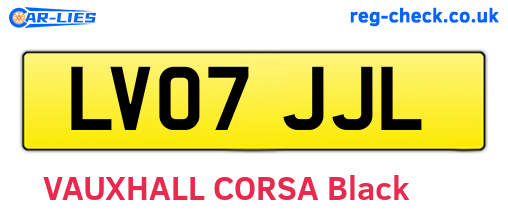LV07JJL are the vehicle registration plates.