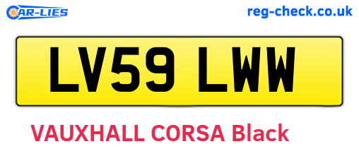 LV59LWW are the vehicle registration plates.