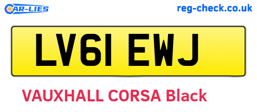 LV61EWJ are the vehicle registration plates.