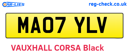 MA07YLV are the vehicle registration plates.