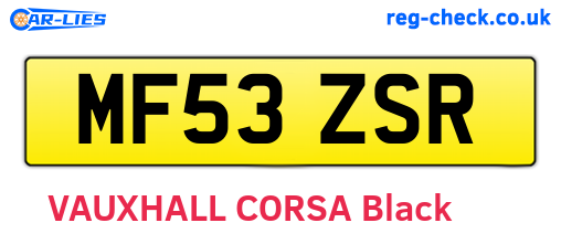 MF53ZSR are the vehicle registration plates.