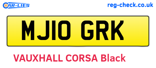 MJ10GRK are the vehicle registration plates.