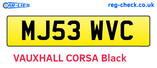 MJ53WVC are the vehicle registration plates.