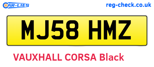 MJ58HMZ are the vehicle registration plates.