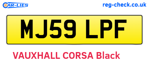 MJ59LPF are the vehicle registration plates.