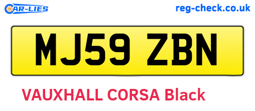 MJ59ZBN are the vehicle registration plates.