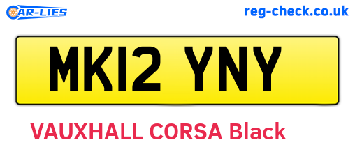 MK12YNY are the vehicle registration plates.