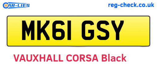 MK61GSY are the vehicle registration plates.