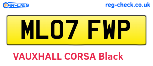 ML07FWP are the vehicle registration plates.