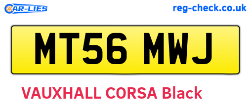 MT56MWJ are the vehicle registration plates.