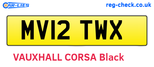 MV12TWX are the vehicle registration plates.