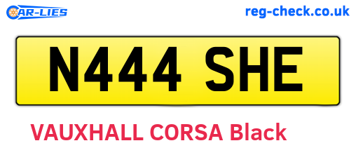 N444SHE are the vehicle registration plates.