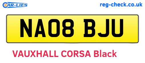 NA08BJU are the vehicle registration plates.