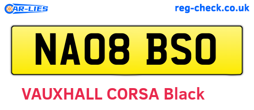NA08BSO are the vehicle registration plates.