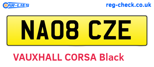 NA08CZE are the vehicle registration plates.