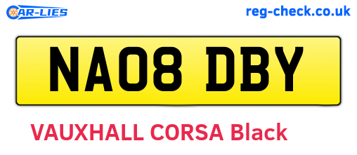 NA08DBY are the vehicle registration plates.