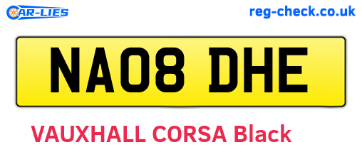 NA08DHE are the vehicle registration plates.