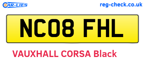 NC08FHL are the vehicle registration plates.