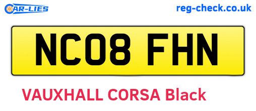 NC08FHN are the vehicle registration plates.