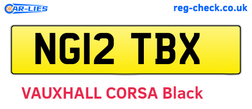 NG12TBX are the vehicle registration plates.