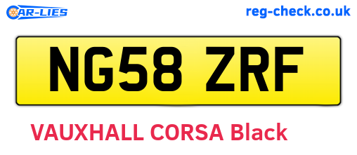 NG58ZRF are the vehicle registration plates.