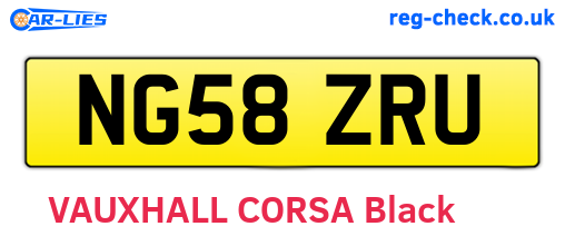 NG58ZRU are the vehicle registration plates.