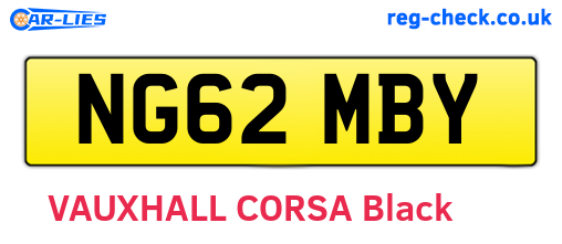 NG62MBY are the vehicle registration plates.