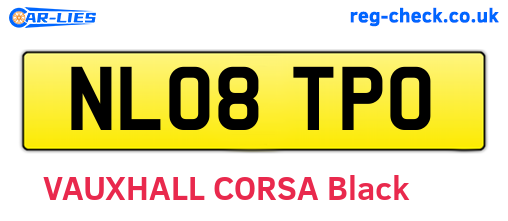 NL08TPO are the vehicle registration plates.