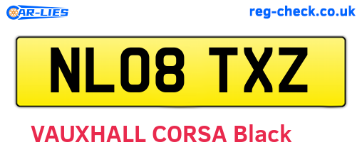 NL08TXZ are the vehicle registration plates.