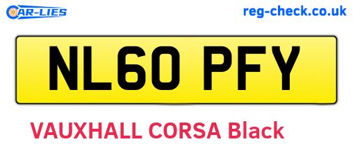 NL60PFY are the vehicle registration plates.