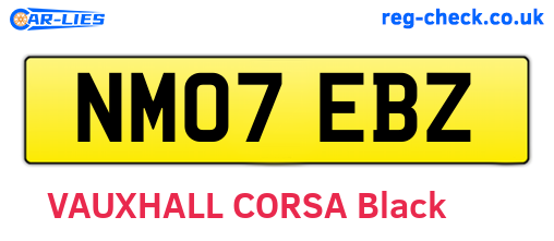 NM07EBZ are the vehicle registration plates.