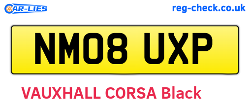 NM08UXP are the vehicle registration plates.