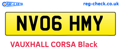 NV06HMY are the vehicle registration plates.